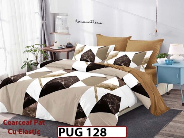 Lenjerie din finet 6 piese si cearceaf cu Elastic - PUG128