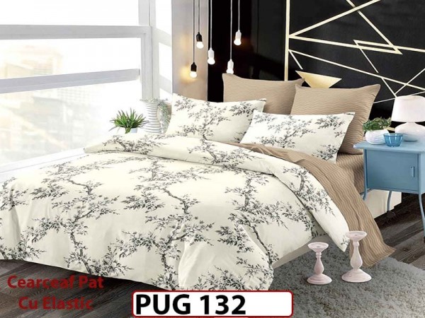 Lenjerie din finet 6 piese si cearceaf cu Elastic - PUG132