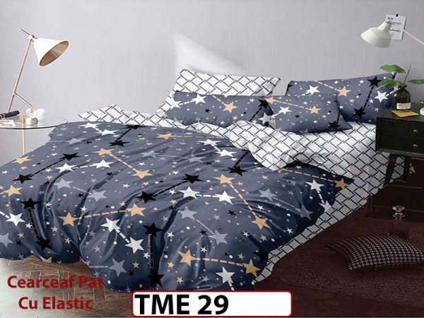 Lenjerie din finet 6 piese si cearceaf cu elastic - TME29 Lenjerie din finet 6 piese si cearceaf cu elastic - TME29
