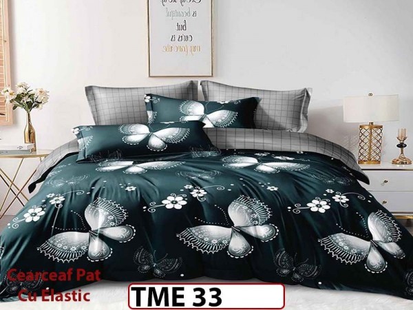 Lenjerie din finet 6 piese si cearceaf cu elastic - TME33 Lenjerie din finet 6 piese si cearceaf cu elastic - TME33