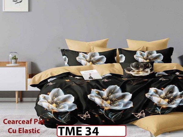 Lenjerie din finet 6 piese si cearceaf cu elastic - TME34 Lenjerie din finet 6 piese si cearceaf cu elastic - TME34