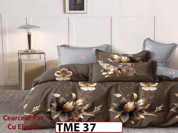 Lenjerie din finet 6 piese si cearceaf cu elastic - TME37 Lenjerie din finet 6 piese si cearceaf cu elastic - TME37