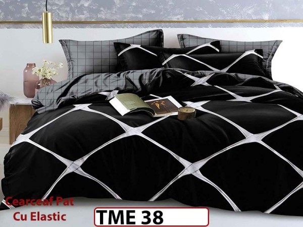 Lenjerie din finet 6 piese si cearceaf cu elastic - TME38 Lenjerie din finet 6 piese si cearceaf cu elastic - TME38