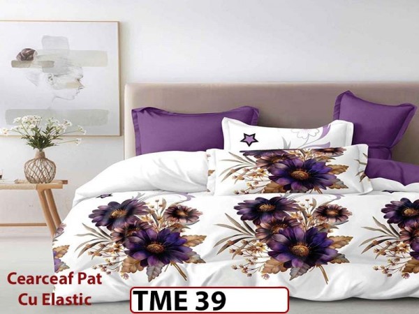 Lenjerie din finet 6 piese si cearceaf cu elastic - TME39 Lenjerie din finet 6 piese si cearceaf cu elastic - TME39
