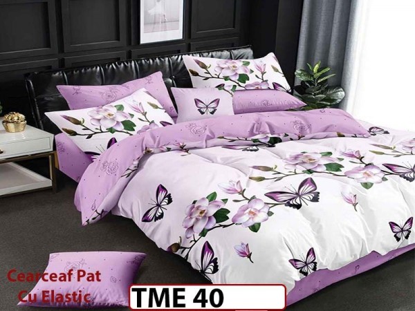 Lenjerie din finet 6 piese si cearceaf cu elastic - TME40 Lenjerie din finet 6 piese si cearceaf cu elastic - TME40