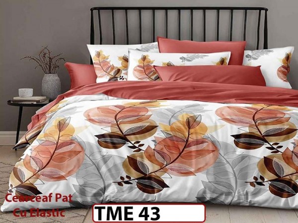 Lenjerie din finet 6 piese si cearceaf cu elastic - TME43 Lenjerie din finet 6 piese si cearceaf cu elastic - TME43