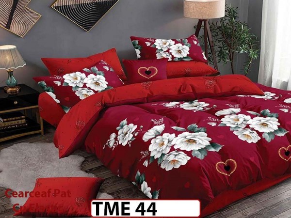 Lenjerie din finet 6 piese si cearceaf cu elastic - TME44 Lenjerie din finet 6 piese si cearceaf cu elastic - TME44