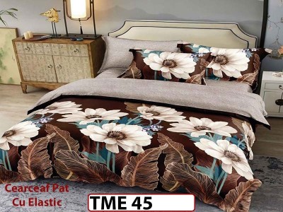 Lenjerie din finet  6 piese si cearceaf cu elastic - TME45