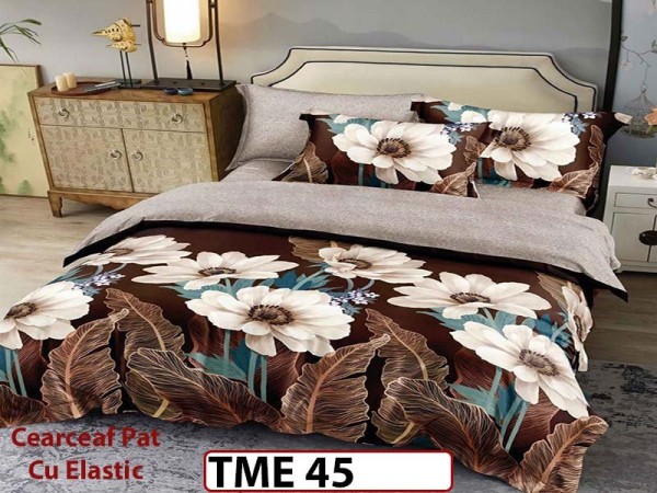 Lenjerie din finet 6 piese si cearceaf cu elastic - TME45 Lenjerie din finet 6 piese si cearceaf cu elastic - TME45