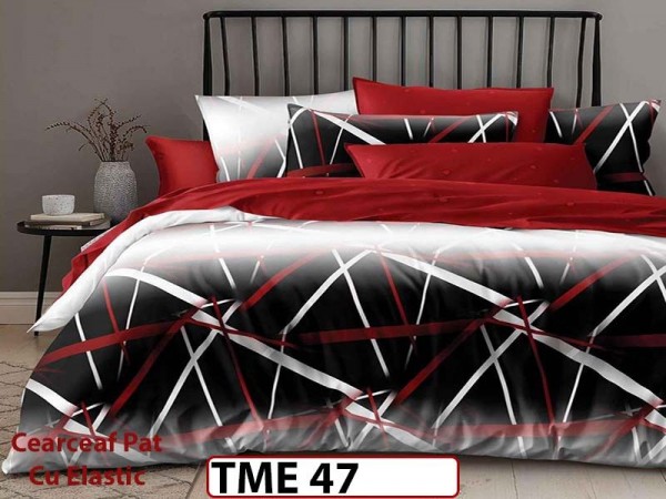 Lenjerie din finet 6 piese si cearceaf cu elastic - TME47 Lenjerie din finet 6 piese si cearceaf cu elastic - TME47