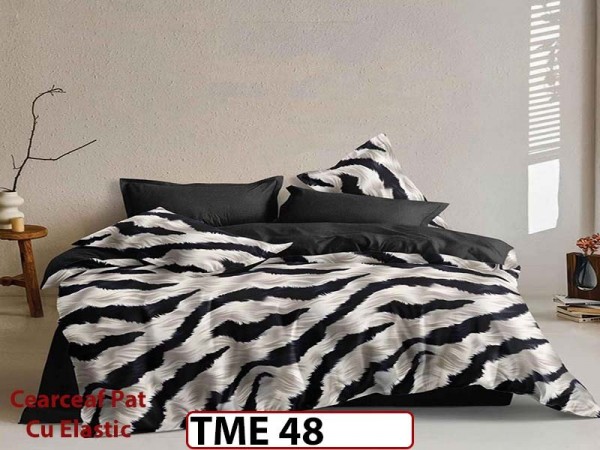 Lenjerie din finet 6 piese si cearceaf cu elastic - TME48 Lenjerie din finet 6 piese si cearceaf cu elastic - TME48