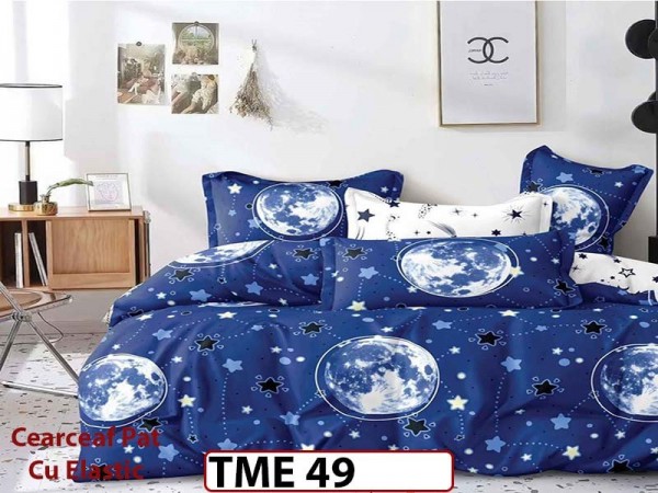 Lenjerie din finet 6 piese si cearceaf cu elastic - TME49 Lenjerie din finet 6 piese si cearceaf cu elastic - TME49