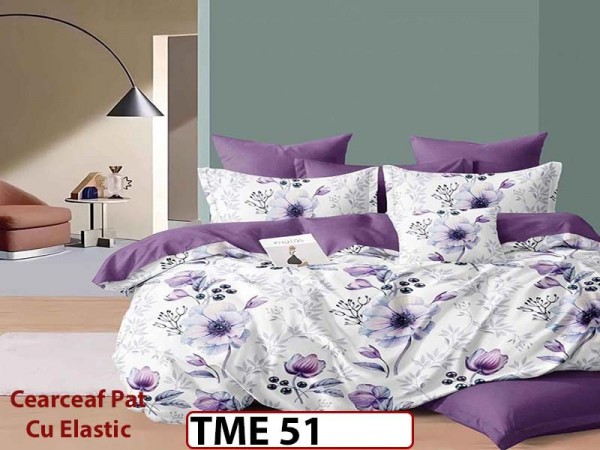 Lenjerie din finet 6 piese si cearceaf cu elastic - TME51 Lenjerie din finet 6 piese si cearceaf cu elastic - TME51