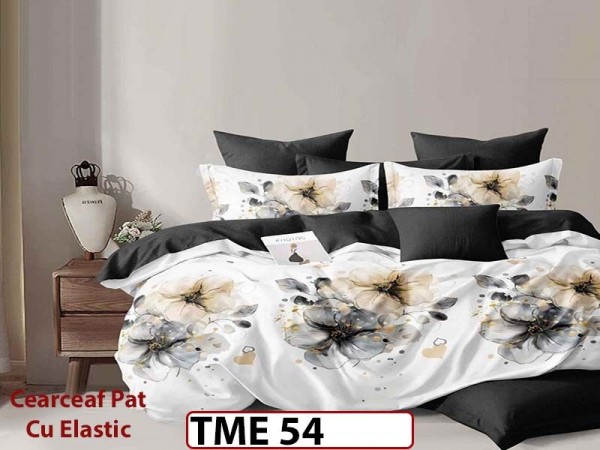 Lenjerie din finet 6 piese si cearceaf cu elastic - TME54 Lenjerie din finet 6 piese si cearceaf cu elastic - TME54