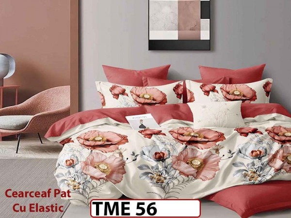 Lenjerie din finet 6 piese si cearceaf cu elastic - TME56 Lenjerie din finet 6 piese si cearceaf cu elastic - TME56
