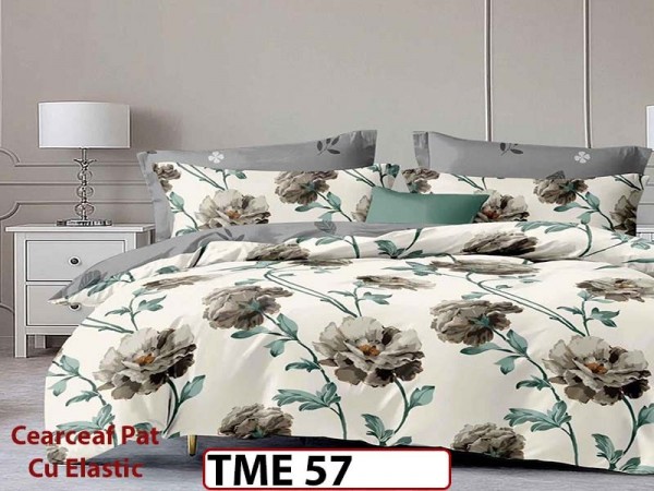 Lenjerie din finet 6 piese si cearceaf cu elastic - TME57 Lenjerie din finet 6 piese si cearceaf cu elastic - TME57