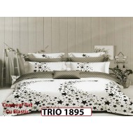 Lenjerie din finet  6 piese cearsaf cu elastic - TRIO1895