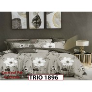 Lenjerie din finet  6 piese cearsaf cu elastic - TRIO1896