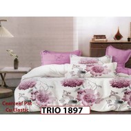 Lenjerie din finet  6 piese cearsaf cu elastic - TRIO1897