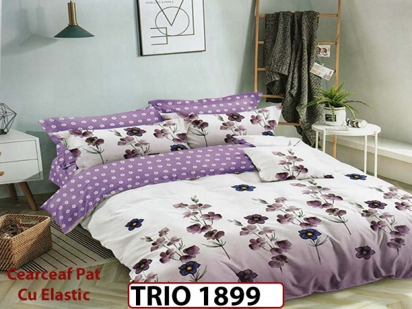 Lenjerie din finet 6 piese cearsaf cu elastic - TRIO1899 Lenjerie din finet 6 piese cearsaf cu elastic - TRIO1899