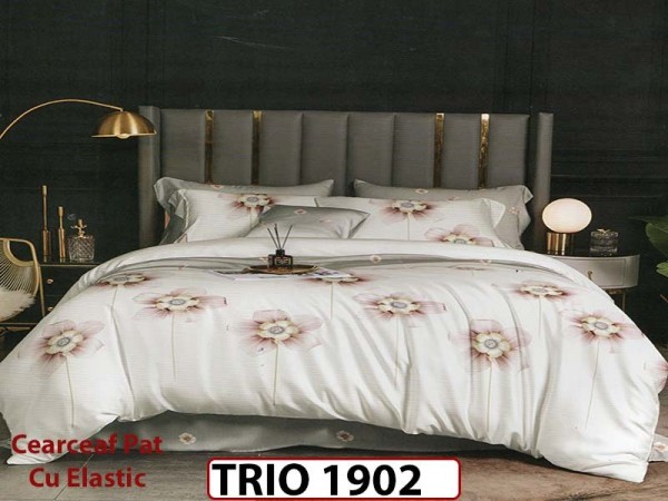 Lenjerie din finet 6 piese cearsaf cu elastic - TRIO1902 Lenjerie din finet 6 piese cearsaf cu elastic - TRIO1902