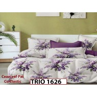 Lenjerie din finet  6 piese cearceaf cu elastic - TRIO1626