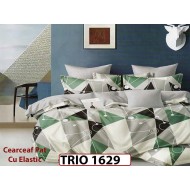 Lenjerie din finet  6 piese cearceaf cu elastic - TRIO1629