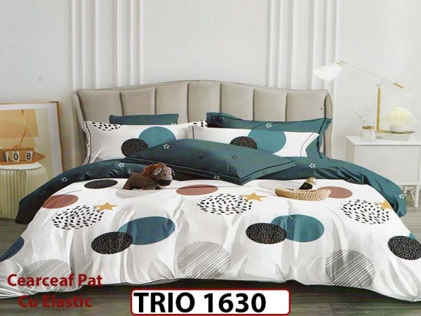 Lenjerie din finet 6 piese cearceaf cu elastic - TRIO1630 Lenjerie din finet 6 piese cearceaf cu elastic - TRIO1630