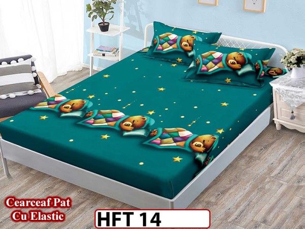 Husa de Pat din Finet + 2 Fete de Perne - Saltea 180x200 - Pat 2 Persoane - HFT14 Husa de Pat din Finet + 2 Fete de Perne - Saltea 180x200 - Pat 2 Persoane - HFT14