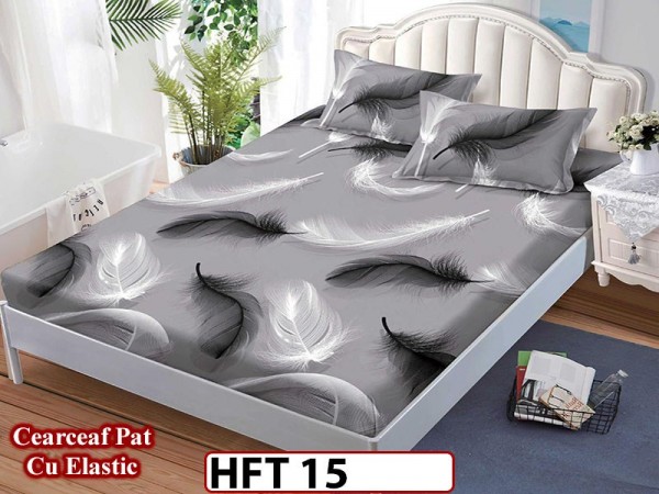 Husa de Pat din Finet + 2 Fete de Perne - Saltea 180x200 - Pat 2 Persoane - HFT15