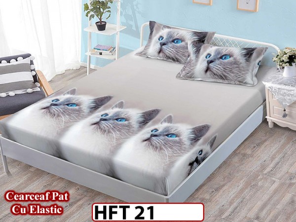 Husa de Pat din Finet + 2 Fete de Perne - Saltea 180x200 - Pat 2 Persoane - HFT21 Husa de Pat din Finet + 2 Fete de Perne - Saltea 180x200 - Pat 2 Persoane - HFT21