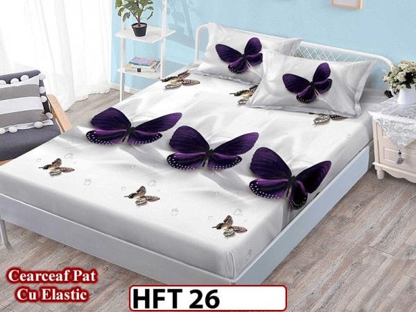 Husa de Pat din Finet + 2 Fete de Perne - Saltea 180x200 - Pat 2 Persoane - HFT26 Husa de Pat din Finet + 2 Fete de Perne - Saltea 180x200 - Pat 2 Persoane - HFT26