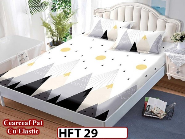 Husa de Pat din Finet + 2 Fete de Perne - Saltea 180x200 - Pat 2 Persoane - HFT29 Husa de Pat din Finet + 2 Fete de Perne - Saltea 180x200 - Pat 2 Persoane - HFT29