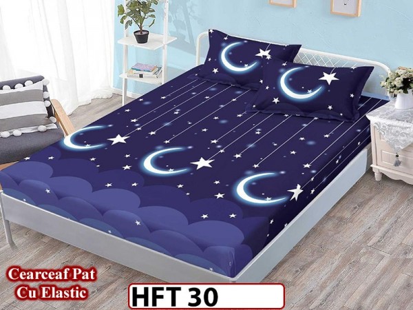 Husa de Pat din Finet + 2 Fete de Perne - Saltea 180x200 - Pat 2 Persoane - HFT30 Husa de Pat din Finet + 2 Fete de Perne - Saltea 180x200 - Pat 2 Persoane - HFT30