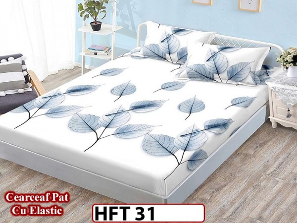 Husa de Pat din Finet + 2 Fete de Perne - Saltea 180x200 - Pat 2 Persoane - HFT31 Husa de Pat din Finet + 2 Fete de Perne - Saltea 180x200 - Pat 2 Persoane - HFT31