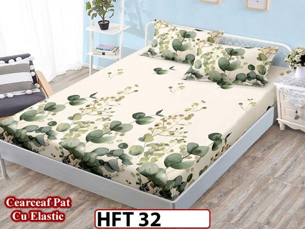 Husa de Pat din Finet + 2 Fete de Perne - Saltea 180x200 - Pat 2 Persoane - HFT32
