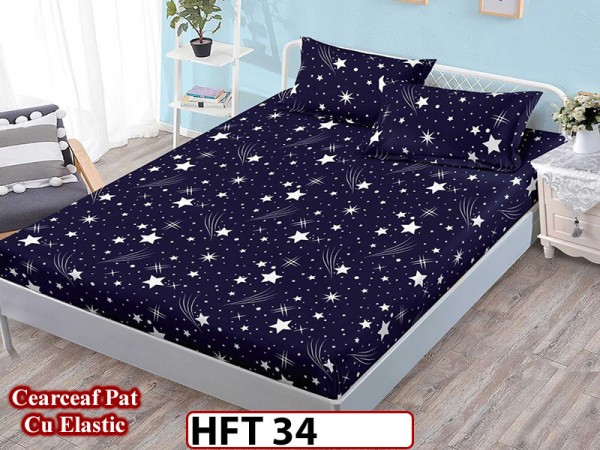 Husa de Pat din Finet + 2 Fete de Perne - Saltea 180x200 - Pat 2 Persoane - HFT34 Husa de Pat din Finet + 2 Fete de Perne - Saltea 180x200 - Pat 2 Persoane - HFT34
