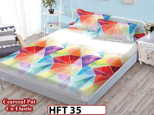 Husa de Pat din Finet + 2 Fete de Perne - Saltea 180x200 - Pat 2 Persoane - HFT35 Husa de Pat din Finet + 2 Fete de Perne - Saltea 180x200 - Pat 2 Persoane - HFT35