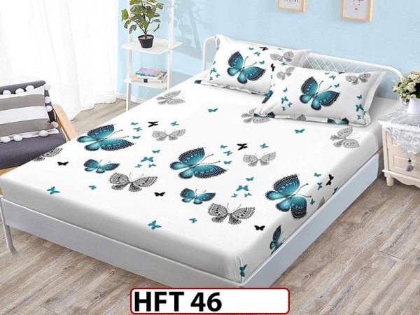 Husa de Pat din Finet + 2 Fete de Perne - Saltea 180x200 - Pat 2 Persoane - HFT46 Husa de Pat din Finet + 2 Fete de Perne - Saltea 180x200 - Pat 2 Persoane - HFT46
