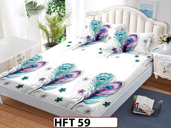 Husa de Pat din Finet + 2 Fete de Perne - Saltea 180x200 - Pat 2 Persoane - HFT59 Husa de Pat din Finet + 2 Fete de Perne - Saltea 180x200 - Pat 2 Persoane - HFT59