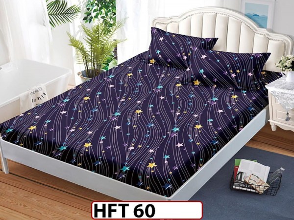 Husa de Pat din Finet + 2 Fete de Perne - Saltea 180x200 - Pat 2 Persoane - HFT60