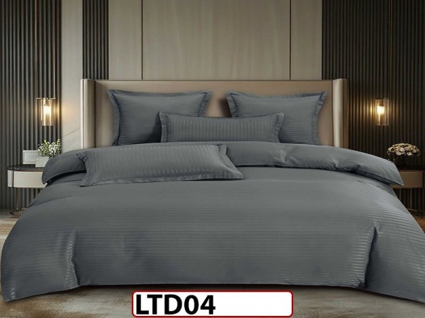 Lenjerie din damasc finet cu 6 piese, cearceaf cu elastic - LTD04 Lenjerie din damasc finet cu 6 piese, cearceaf cu elastic - LTD04