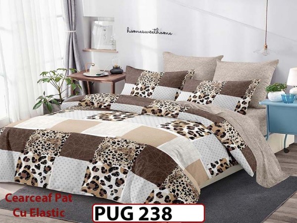 Lenjerie din finet 6 piese si cearceaf cu Elastic - PUG238