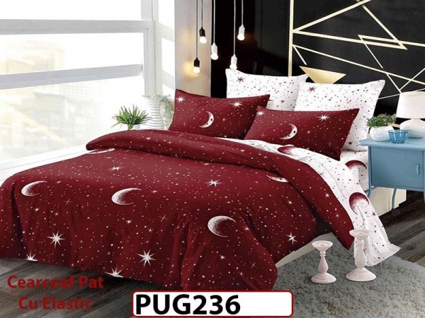 Lenjerie din finet 6 piese si cearceaf cu Elastic - PUG236