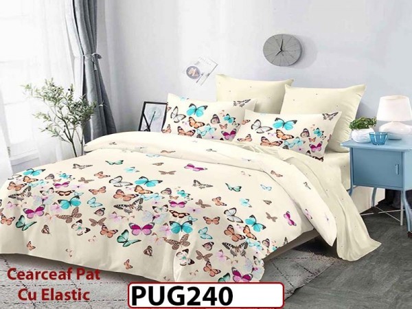 Lenjerie din finet 6 piese si cearceaf cu Elastic - PUG240