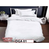 Lenjerie din finet 4 piese 1 Persoana Cearceaf cu Elastec - DGA 01