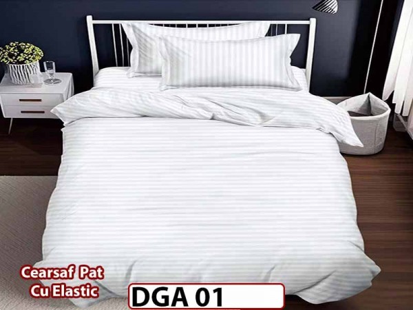 Lenjerie din finet 4 piese 1 Persoana Cearceaf cu Elastec - DGA 01