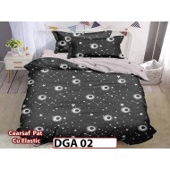 Lenjerie din finet 4 piese 1 Persoana Cearceaf cu Elastec - DGA 02