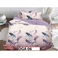 Lenjerie din finet 4 piese 1 Persoana Cearceaf cu Elastec - DGA 06