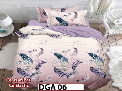 Lenjerie din finet 4 piese 1 Persoana Cearceaf cu Elastec - DGA 06 Lenjerie din finet 4 piese 1 Persoana Cearceaf cu Elastec - DGA 06